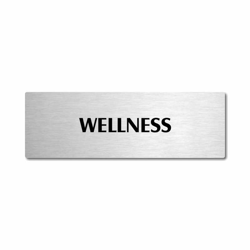 Wellness, stříbrná popiska na dveře